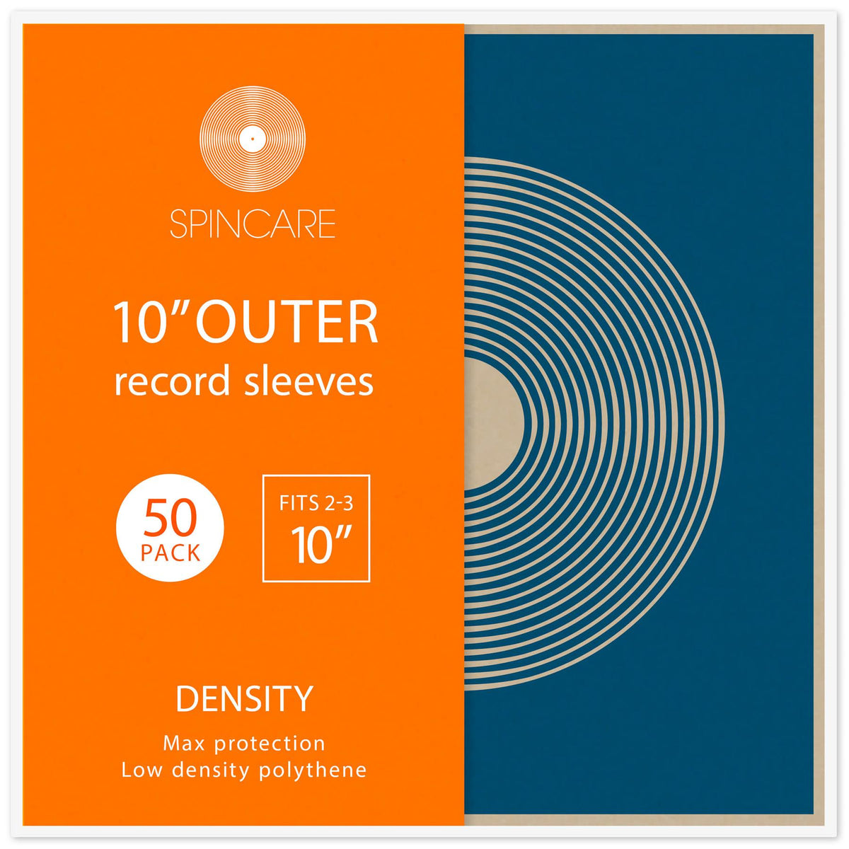 10" DENSITY Polythene Outer Sleeves (50 Pack)