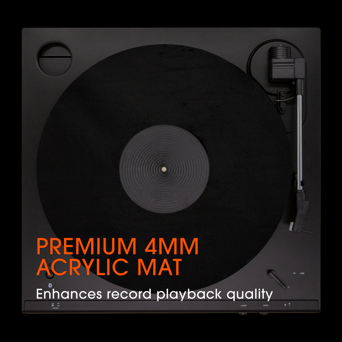 Black 4mm Acrylic Turntable Slipmat