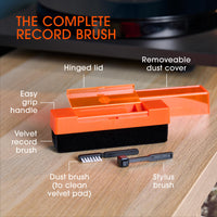 2-in-1 Velvet Record Brush (Orange)