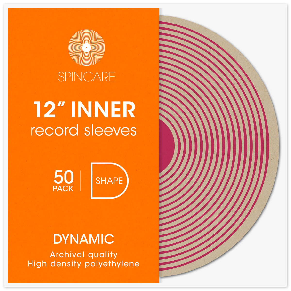 12" DYNAMIC Rounded Inner Sleeves (50 Pack)